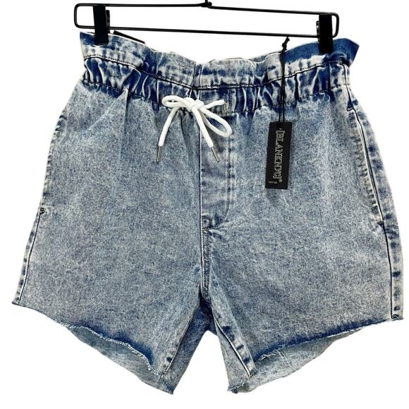 NEW Blank NYC Love On Top High Waist Acid Wash Paperbag Cutoff Shorts Size 27 - Picture 1 of 8